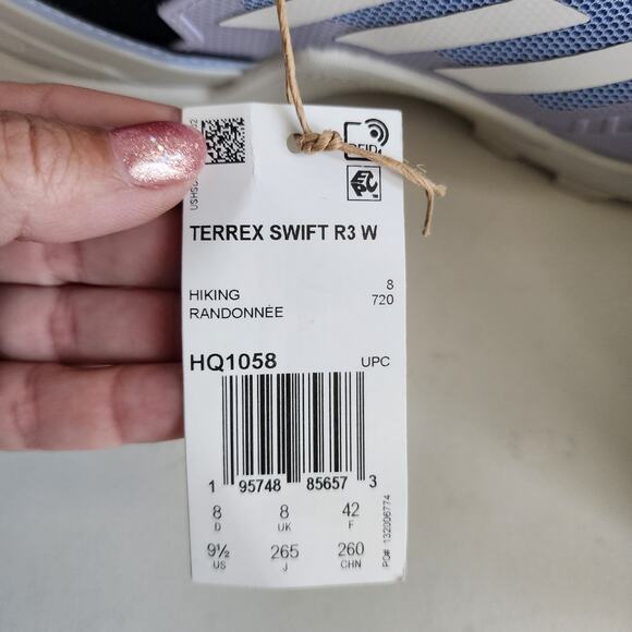 Adidas Terrex Swift R3 GTX GORETEX Hiking Shoe Trail  Women's 9.5 Blue NEW - Picture 10 of 11